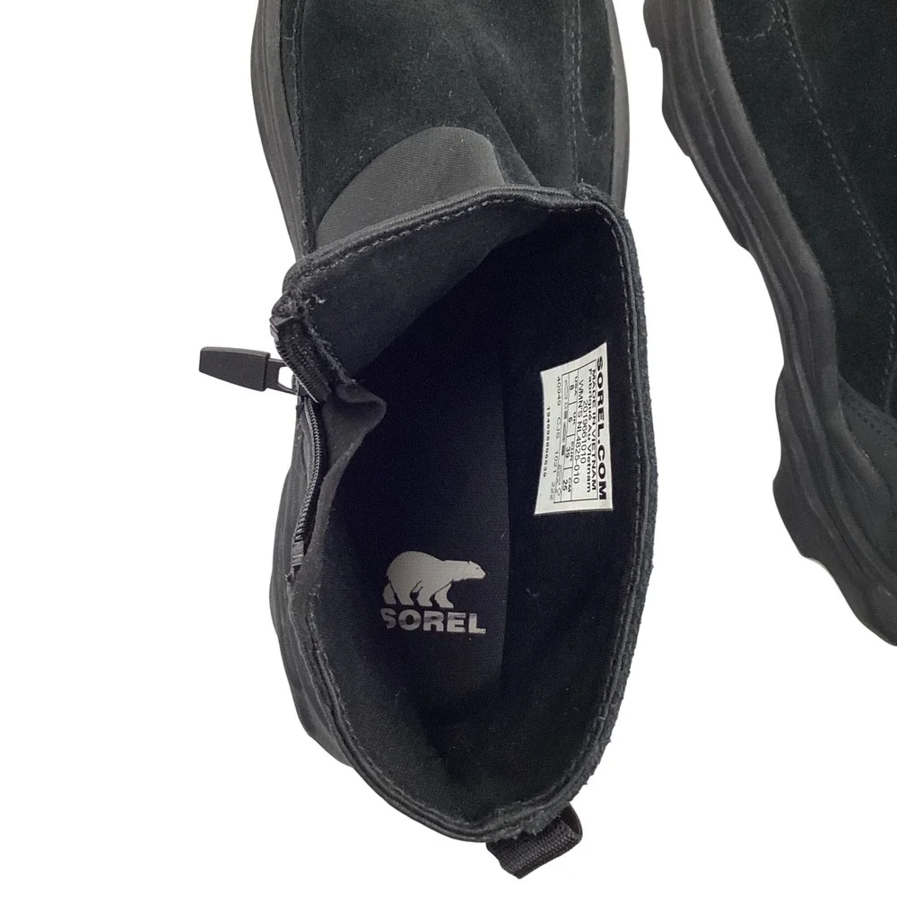 Sorel Kinetic Impact NXT Waterproof‎ Booties Black Suede Side Zip Women's 8
